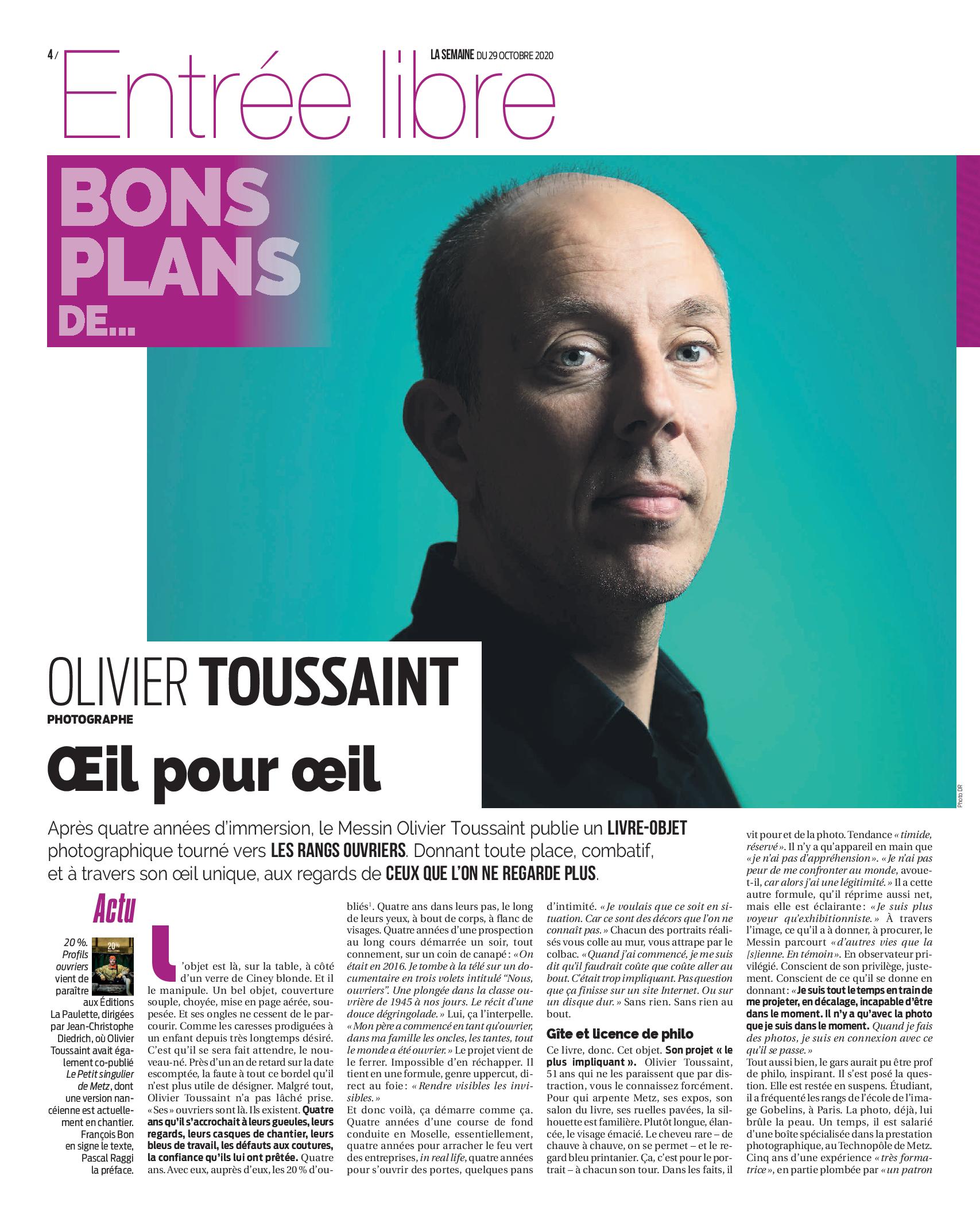 La Semaine du 29 octobre 2020